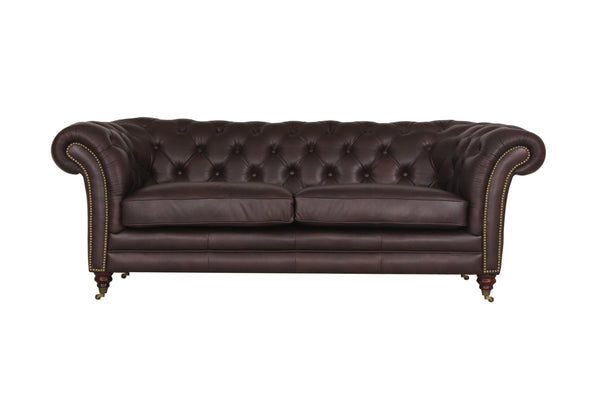 Luxus XL Sofa Chesterfield 2-Sitzer Couch Themse Deluxe Ledersofa Salottini Braun