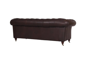Luxus XL Sofa Chesterfield 2-Sitzer Couch Themse Deluxe Ledersofa Salottini Braun