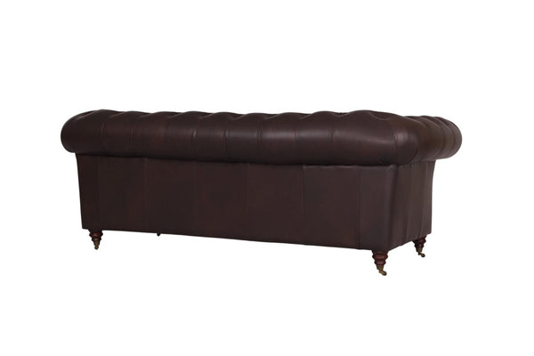 Luxus XL Sofa Chesterfield 2-Sitzer Couch Themse Deluxe Ledersofa Salottini Braun