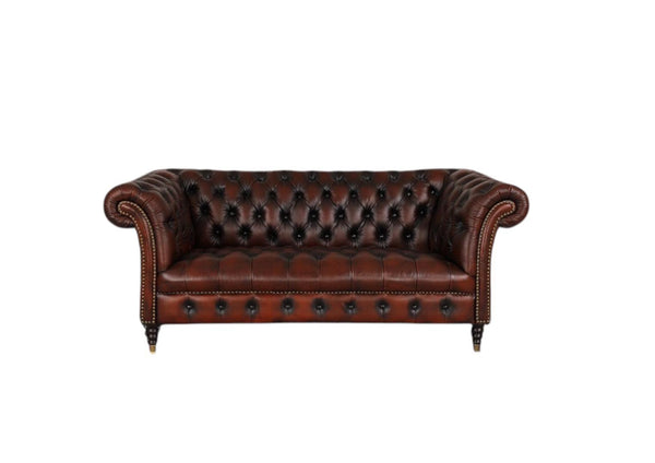 XL Elite Sofa Chesterfield 2-Sitzer Couch Trent Deluxe Ledersofa Salottini braun