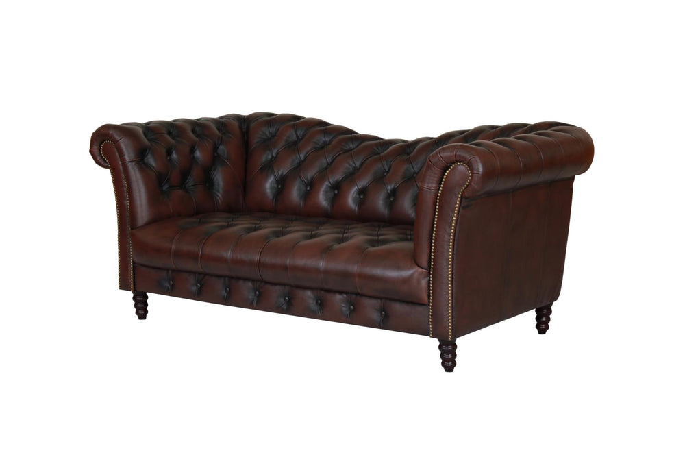 Elite 2er Sofa Chesterfield 2-Sitzer Couch Vincent Deluxe Ledersofa Salottini braun
