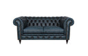 Premium Sofa Chesterfield 2-Sitzer Couch Waterloo Deluxe Ledersofa Salottini blau