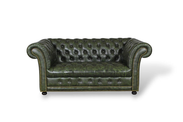 Edles Sofa Chesterfield 2-Sitzer Couch Winchester Deluxe Ledersofa Salottini braun