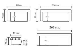 4er XL Sofa Chesterfield 4-Sitzer Couch Vincent Deluxe Ledersofa Salottini