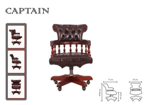 2 x Chesterfield Bürostuhl "Captain I" Lederstuhl Stuhl Salottini Sonderpreis