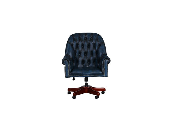 Luxus Chesterfield Bürosessel Winston Deluxe Ledersessel Bürostuhl Salottini