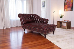Chesterfield Leder Chaise Lounge Sofa Dustin Deluxe Chaiselongue Salottini Liege