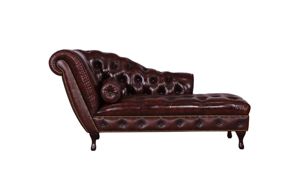 Chesterfield Leder Chaise Lounge Sofa Dustin Deluxe Chaiselongue Salottini Liege