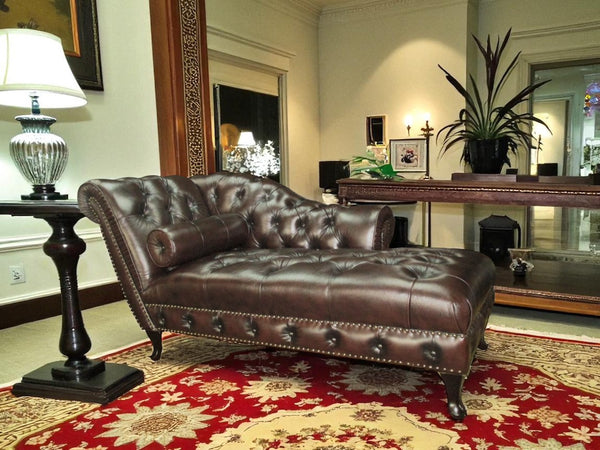 Chesterfield Leder Chaise Lounge Sofa Dustin Deluxe Chaiselongue Salottini Liege