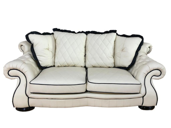 Klassische Chesterfield Dover XL Sofagarnitur (3/2/1 oder 3/1/1) Ledergarnitur Sonderpreis schwarz