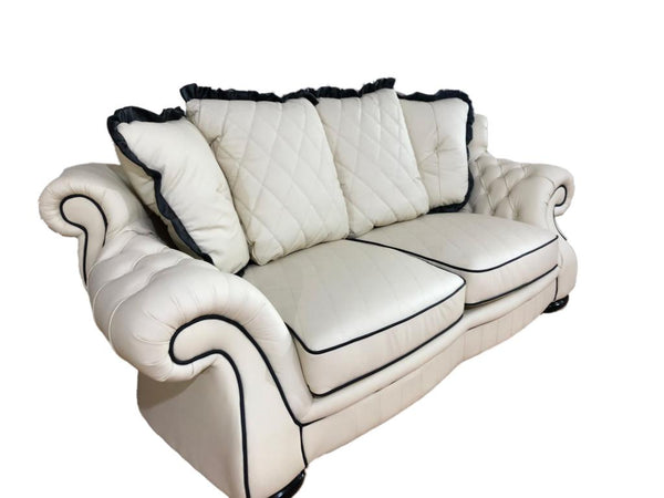 XL 3er Sofa Chesterfield 3-Sitzer Couch Dover Ledersofa Salottini Sonderpreis