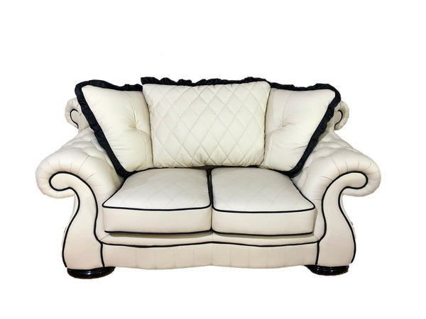 Klassische Chesterfield Dover XL Sofagarnitur (3/2/1 oder 3/1/1) Ledergarnitur Sonderpreis schwarz