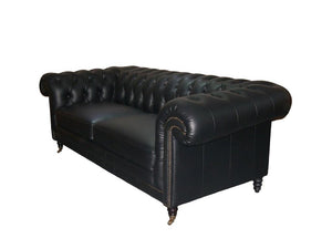 Traum Chesterfield Dunhill Deluxe Sofagarnitur (3/2/1 oder 3/1/1) Ledergarnitur Salottini (Rollen)