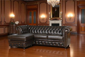 Chesterfield Ecksofa Springfield Deluxe Leder Eckcouch Salottini Sonderpreis