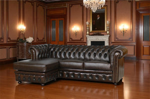 SOFORT LIEFERBAR Chesterfield Springfield Ecksofa Leder Eckcouch Sonderpreis