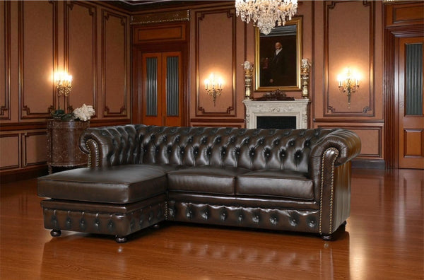 SOFORT LIEFERBAR Chesterfield Springfield Ecksofa Leder Eckcouch Sonderpreis