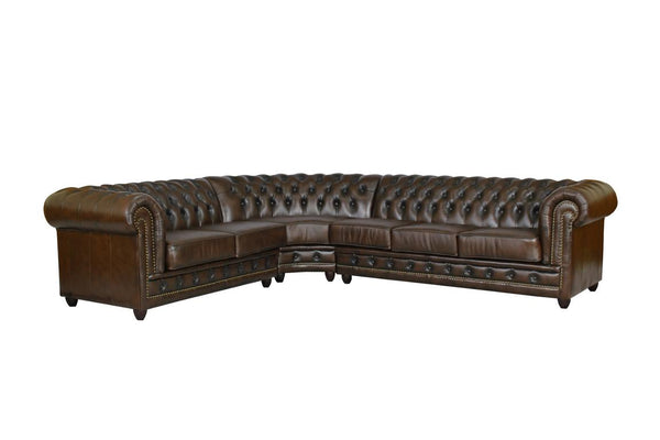XL Chesterfield Wohnlandschaft Ecksofa Arsenal Leder Eckcouch Salottini Sonderpreis