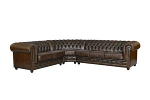 SOFORT LIEFERBAR XL Chesterfield Ecksofa Arsenal Deluxe Eckcouch WO Brown