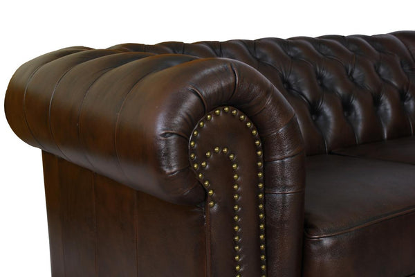 SOFORT LIEFERBAR XL Chesterfield Ecksofa Arsenal Deluxe Eckcouch WO Brown