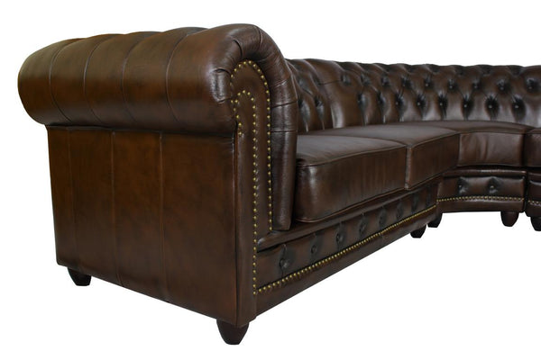 SOFORT LIEFERBAR XL Chesterfield Ecksofa Arsenal Deluxe Eckcouch WO Brown
