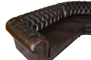 XL Chesterfield Wohnlandschaft Ecksofa Arsenal Leder Eckcouch Salottini Sonderpreis