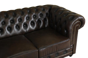 SOFORT LIEFERBAR XL Chesterfield Ecksofa Arsenal Deluxe Eckcouch WO Brown