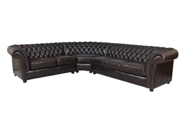 XL Chesterfield Wohnlandschaft Ecksofa Darby Leder Eckcouch Salottini Sonderpreis