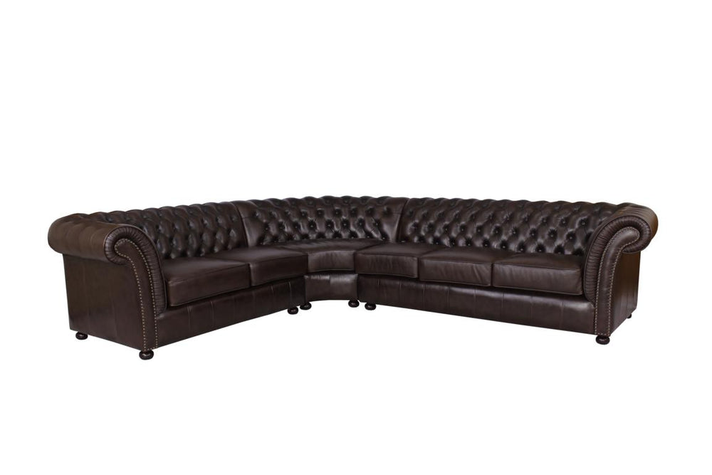 XL Chesterfield Wohnlandschaft Ecksofa Darby Leder Eckcouch Salottini Sonderpreis