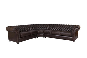 XL Chesterfield Wohnlandschaft Ecksofa Darby Leder Eckcouch Salottini Sonderpreis