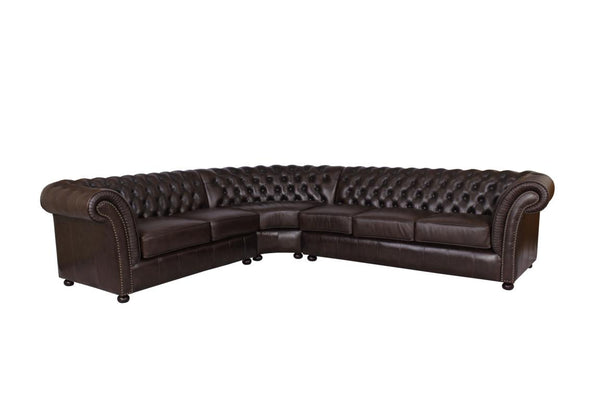 XL Chesterfield Wohnlandschaft Ecksofa Darby Leder Eckcouch Salottini Sonderpreis