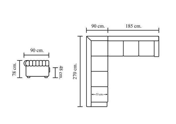 Chesterfield XL Wohnlandschaft Ecksofa Greenfield Leder Eckcouch Salottini Sonderpreis