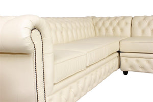 Chesterfield XL Wohnlandschaft Ecksofa Greenfield Leder Eckcouch Salottini Sonderpreis