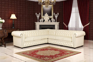 Chesterfield XL Wohnlandschaft Ecksofa Greenfield Leder Eckcouch Salottini Sonderpreis