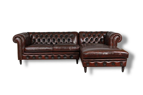 Luxus Chesterfield Ecksofa Hampshire Deluxe Leder Eckcouch Sonderpreis