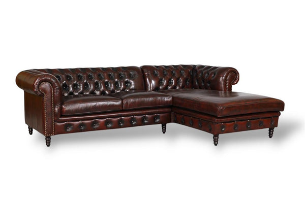 Luxus Chesterfield Ecksofa Hampshire Deluxe Leder Eckcouch Sonderpreis