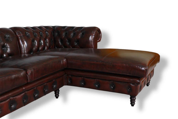 Luxus Chesterfield Ecksofa Hampshire Deluxe Leder Eckcouch Sonderpreis