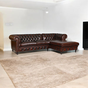 Luxus Chesterfield Ecksofa Hampshire Deluxe Leder Eckcouch Sonderpreis