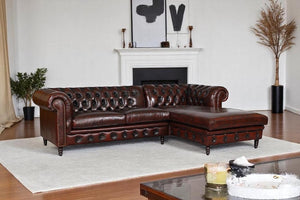 Luxus Chesterfield Ecksofa Hampshire Deluxe Leder Eckcouch Sonderpreis