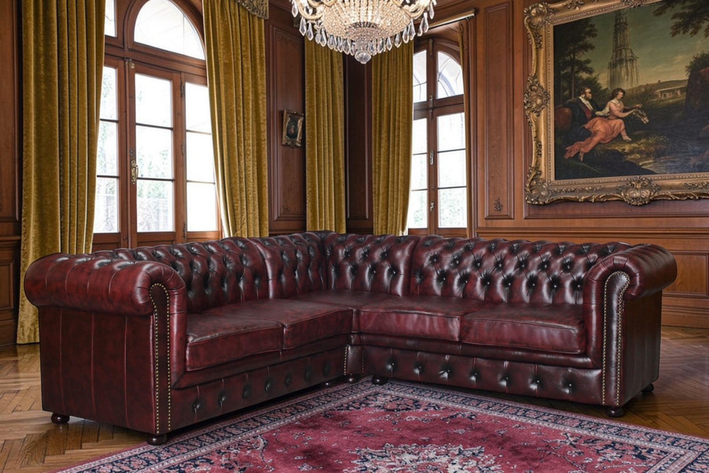 VERKÜRZTE LIEFERZEIT Luxus Chesterfield Ecksofa Preston Deluxe Eckcouch EINFÜHRUNGSPREIS