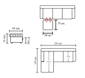 SOFORT LIEFERBAR Chesterfield Springfield Ecksofa Leder Eckcouch Sonderpreis