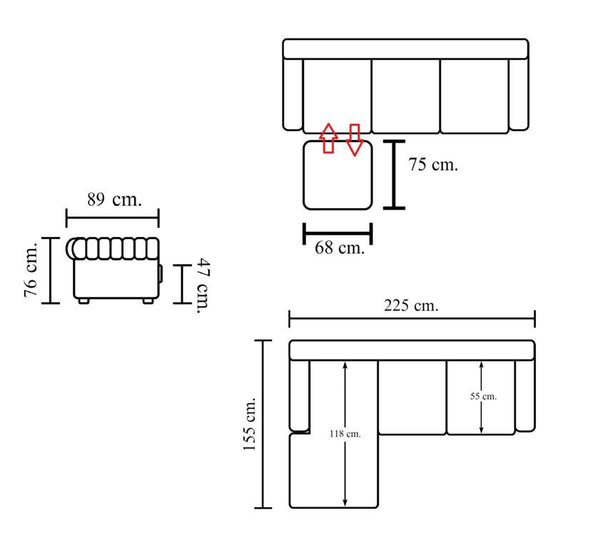 SOFORT LIEFERBAR Chesterfield Springfield Ecksofa Leder Eckcouch Sonderpreis