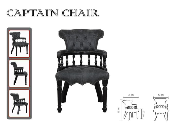 Chesterfield Stuhl "Captain II" Esszimmerstuhl Lederstuhl von Salottini Sonderpreis