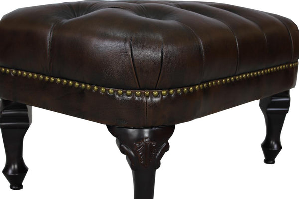 Chesterfield Lederhocker Katerine Deluxe Hocker Ottomane Salottini Sonderpreis