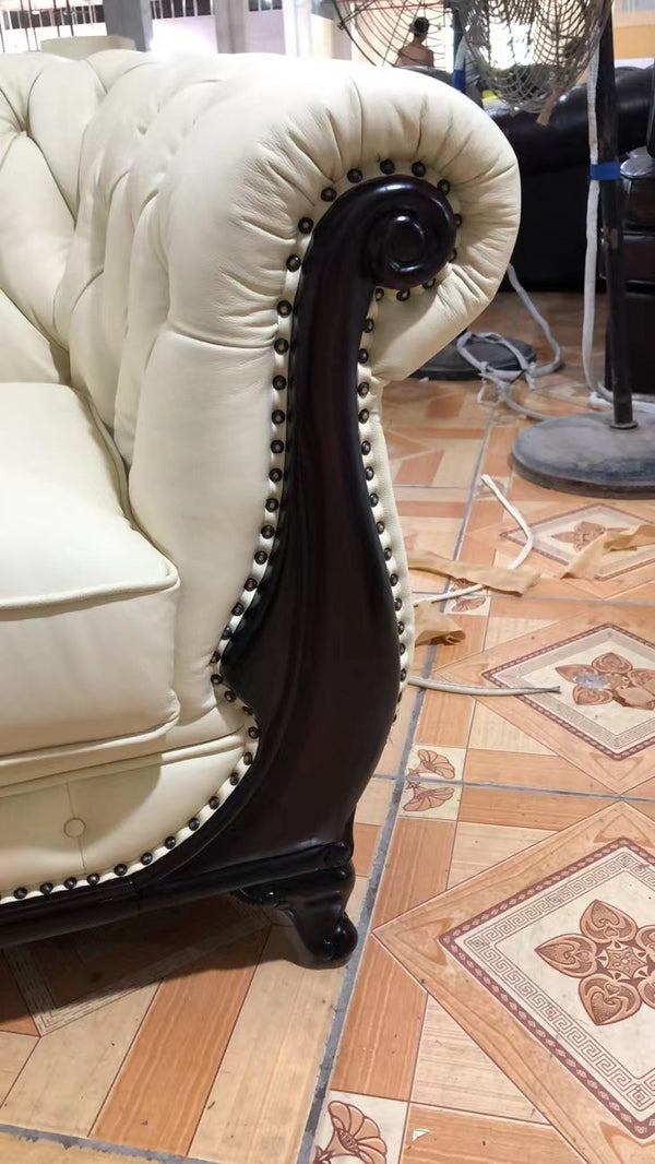 Traum Chesterfield Manchester Sofagarnitur (3/2/1 oder 3/1/1) Ledergarnitur Salottini Sonderpreis