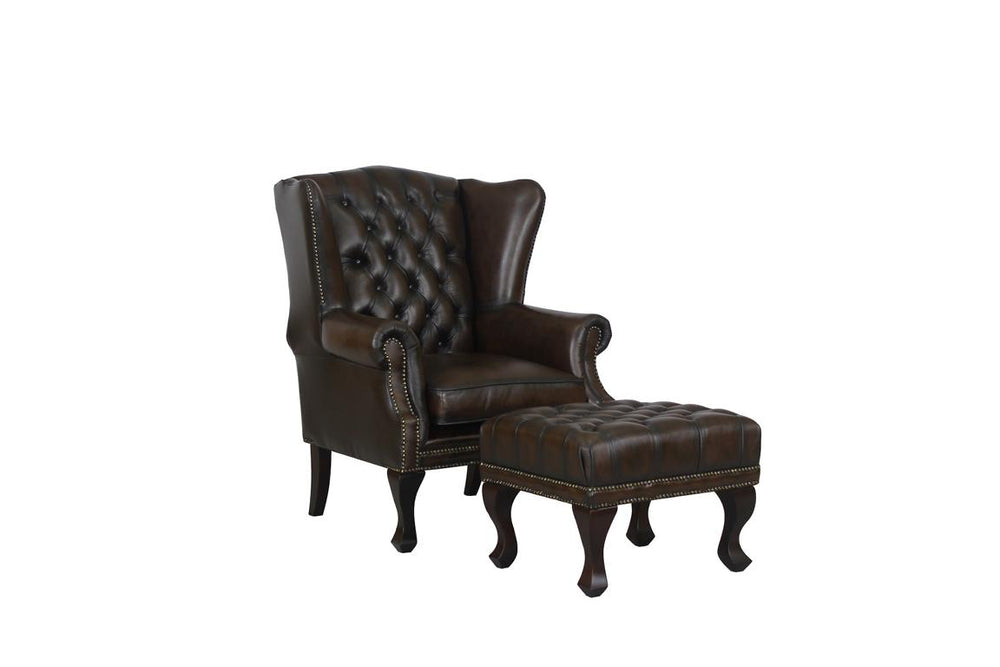 SOFORT LIEFERBAR Chesterfield Ohrensessel Dunhill Deluxe Ledersessel & Hocker Salottini (Kopie)