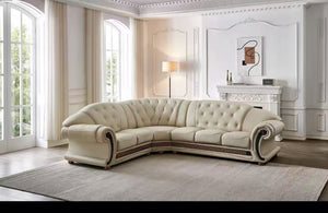 SOFORT LIEFERBAR Chesterfield Oriental XL Ecksofa Wohnlandschaft Leder Beige Sonderpreis