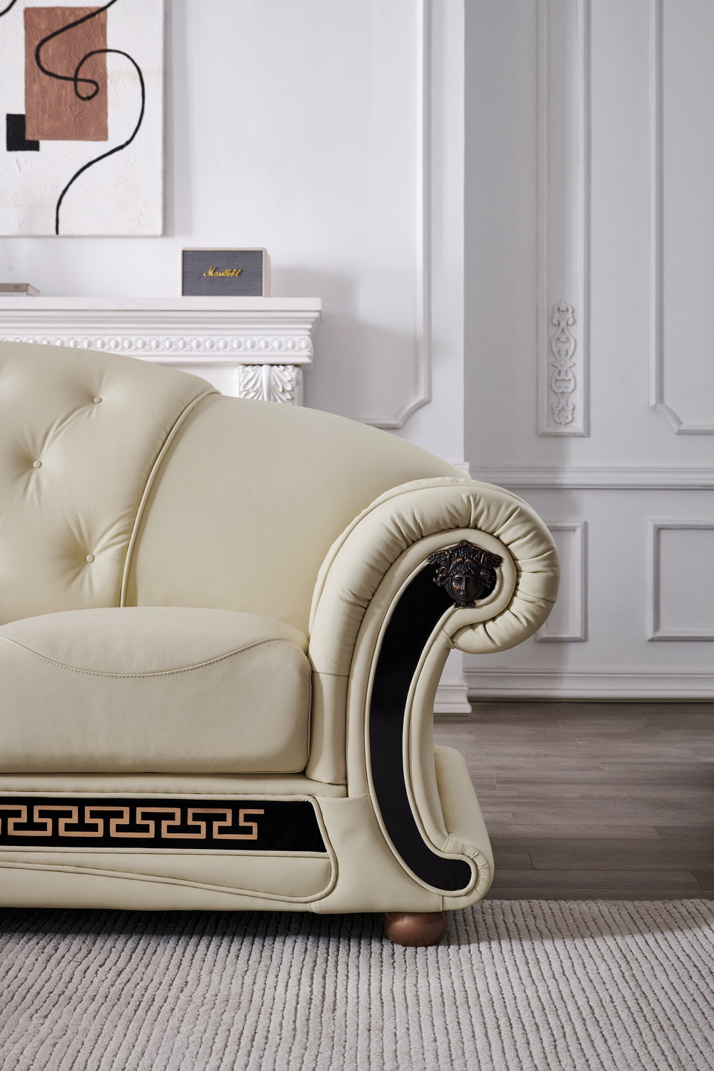 SOFORT LIEFERBAR Chesterfield Oriental XL Ecksofa Wohnlandschaft Leder Beige Sonderpreis