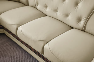 SOFORT LIEFERBAR Chesterfield Oriental XL Ecksofa Wohnlandschaft Leder Beige Sonderpreis