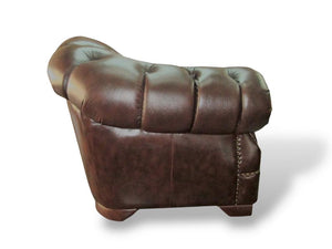Edle Chesterfield Premier Deluxe Sofagarnitur 3/1/Hocker Ledergarnitur Salottini