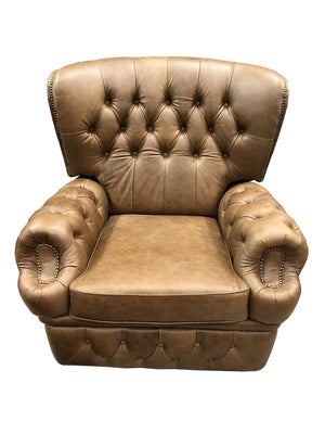 Chesterfield Ohrensessel Logan Deluxe Recliner Ledersessel Relaxsessel mit Motor Salottini